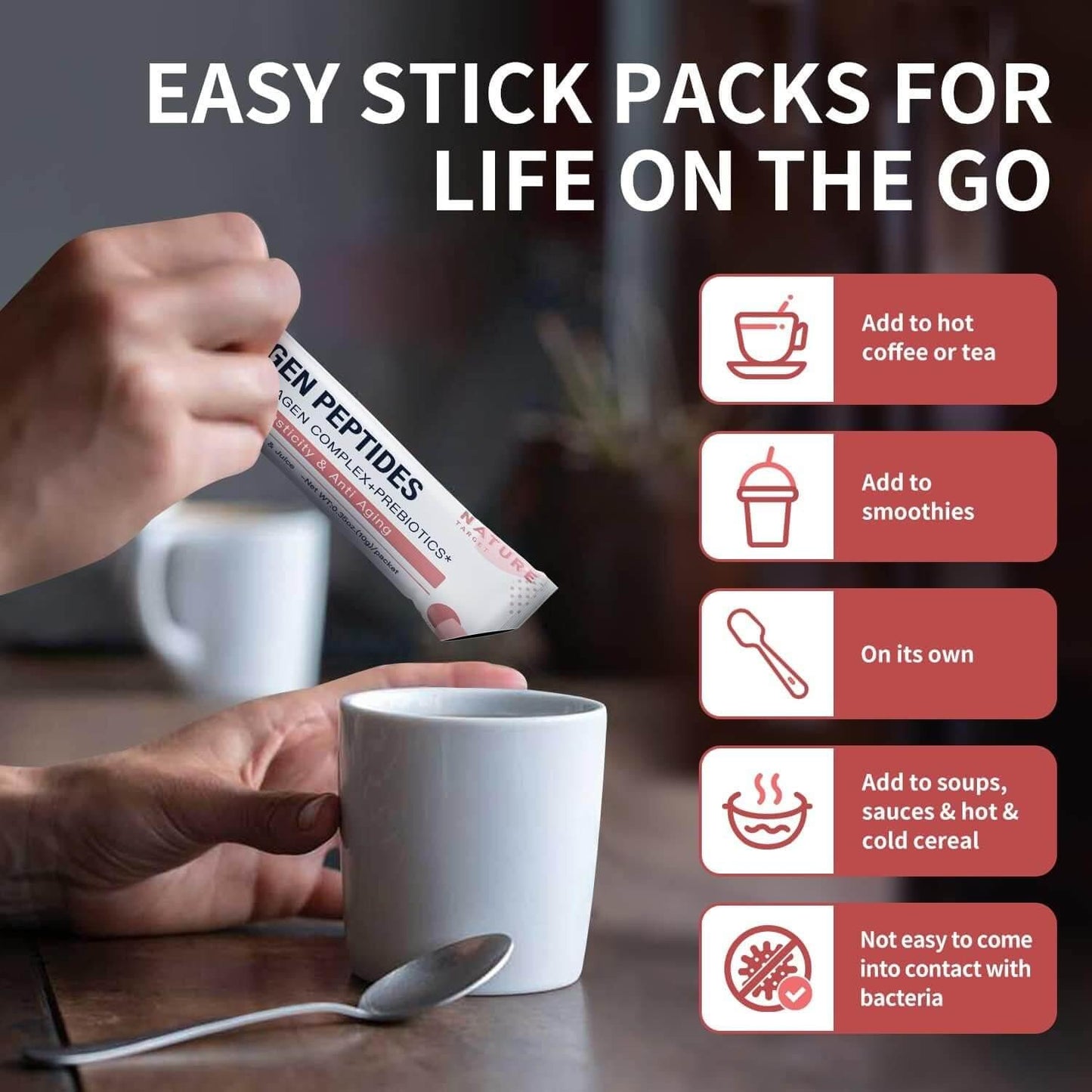 Péptidos de colágeno para cabello, piel y uñas (30 sobres)