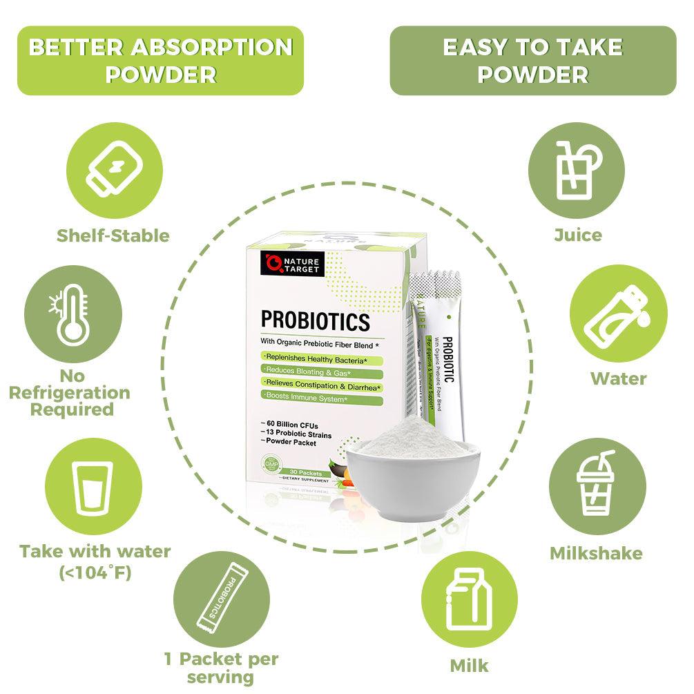Probiotics Powder for All Ages, 60 Billion CFUs, 30 Packets