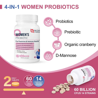 Women’s Probiotics for Vaginal & Urinary Health, 60 Billion CFUs, 90 Tablets