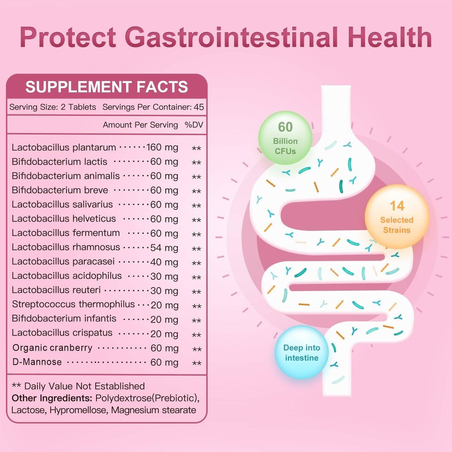 Women’s Probiotics for Vaginal & Urinary Health, 60 Billion CFUs, 90 Tablets