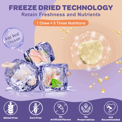 Dogs & Cats Omega-3 Chicken Flavor Probiotics, 6 Billion Probiotics, 120 Chews