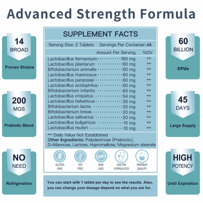 Men’s Probiotics, 60 Billion CFUs, 90 Tablets