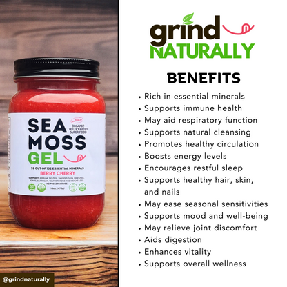 Original Sea Moss Gel - Dr. Sebi Inspired 100% Raw Organic - Wild Harvested Sea Moss