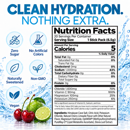 H2O ELECTROLYTES™ - Cherry Limeade | Zero Sugar Electrolyte Powder