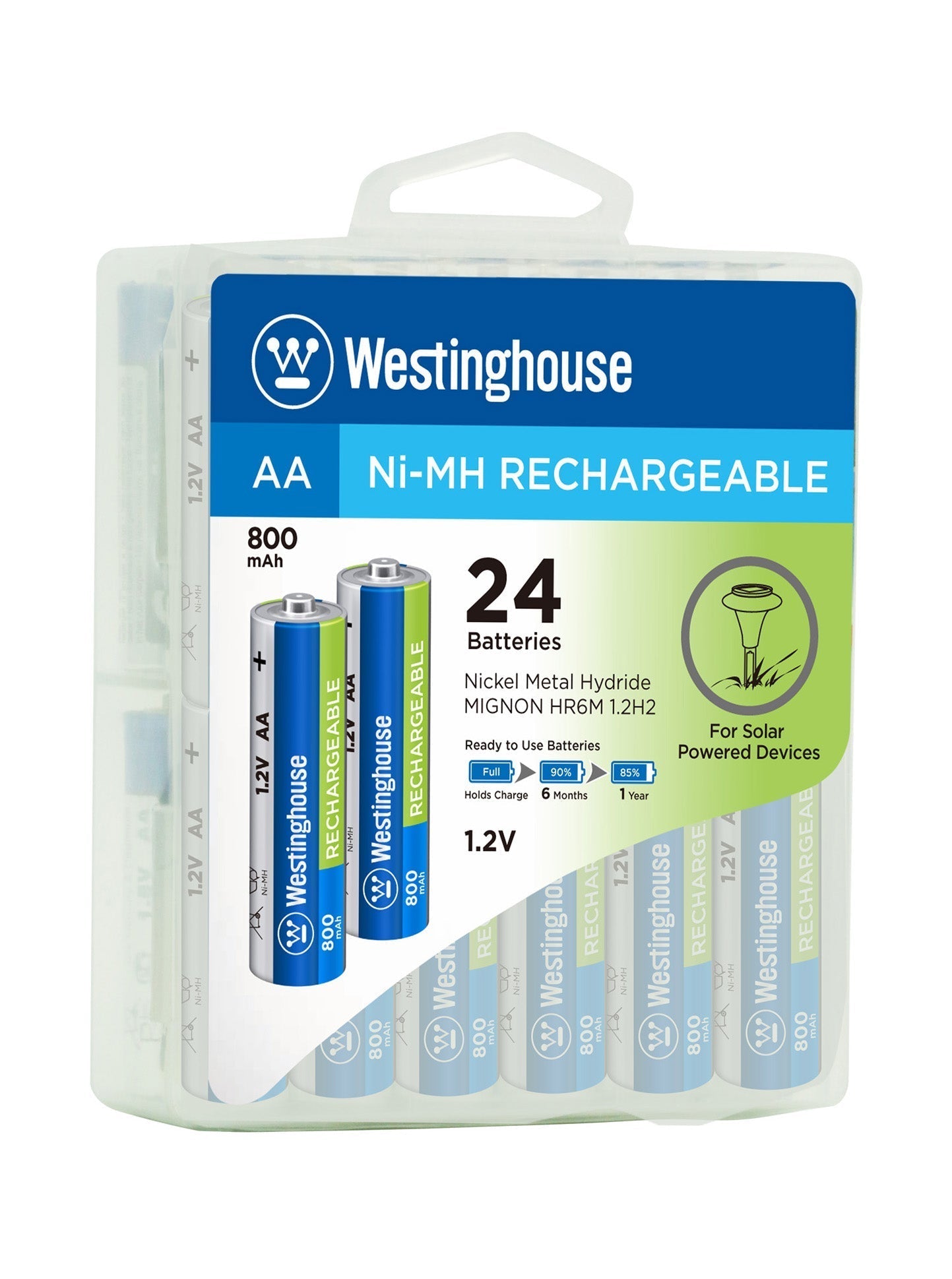 Westinghouse AA Ni-Mh Rechargeable Batteries 800 Hard Pack of 24