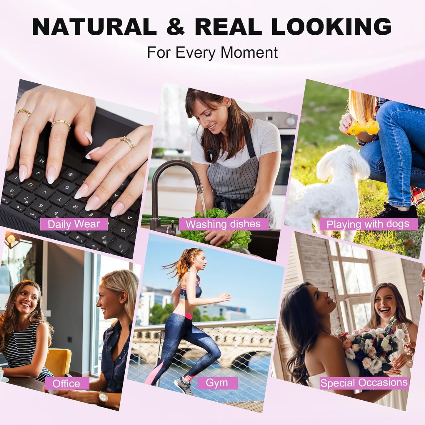 Classic French Square Nails - Press On Nails | Long Lasting & Reusable