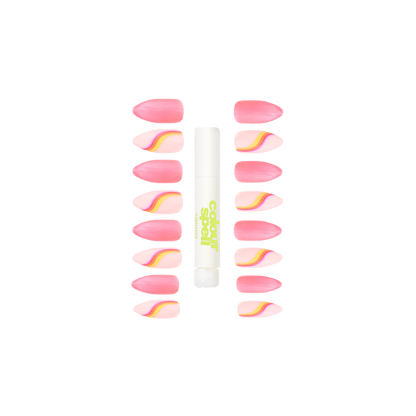 Press On Nails & Glue - Hot Pink