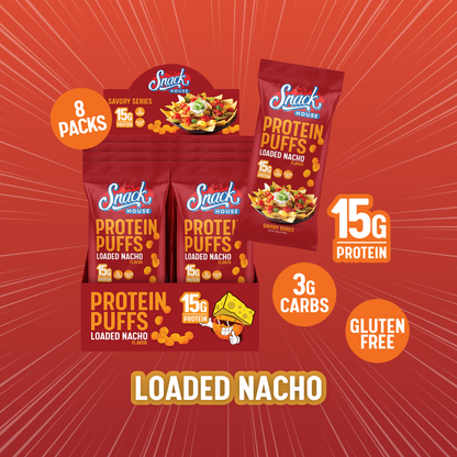 Nachos de proteína rellenos (porción individual) - Caja de 8 unidades