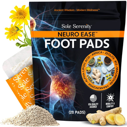Sole Serenity 2-in-1 Detox Foot Pads - Zeolite, Ginger, Wormwood