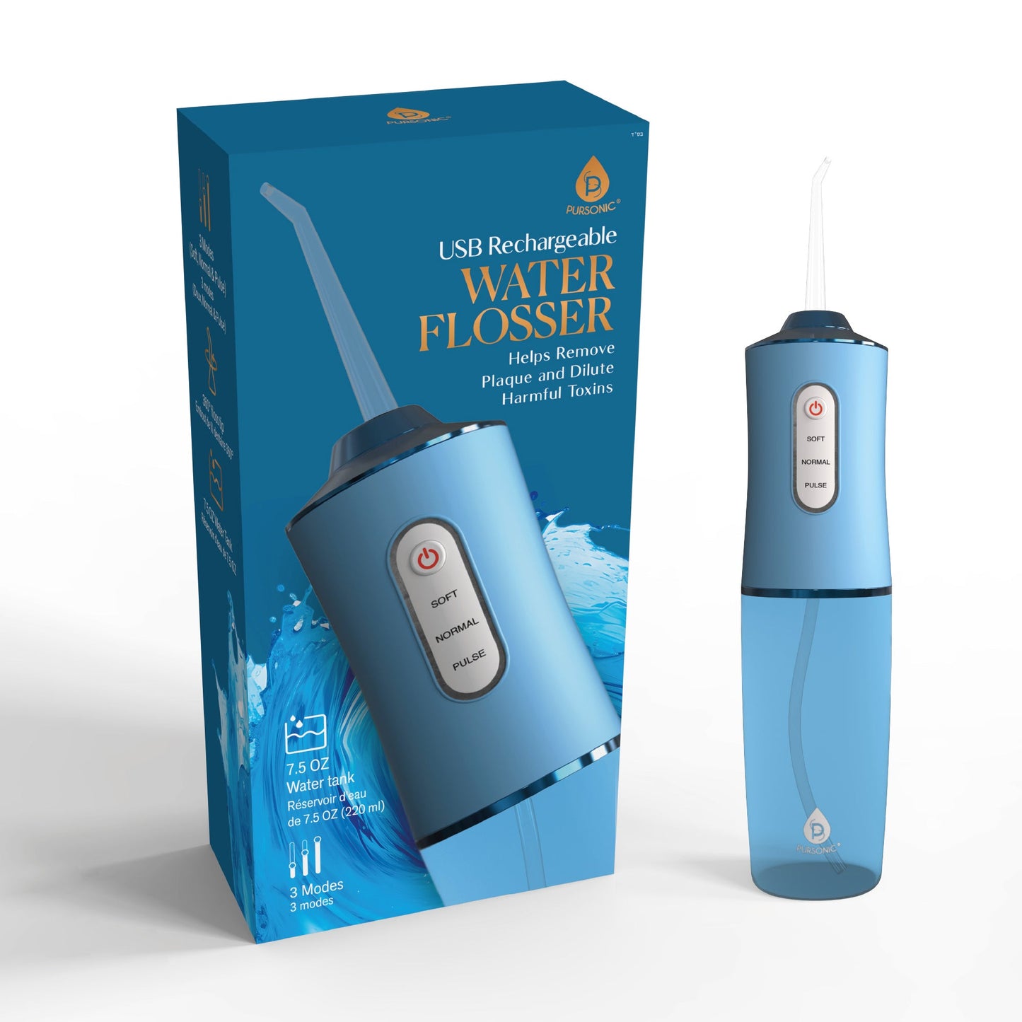 USB Rechargeable Water Flosser Helps Remove Plaque & Dilute Harmful Toxins