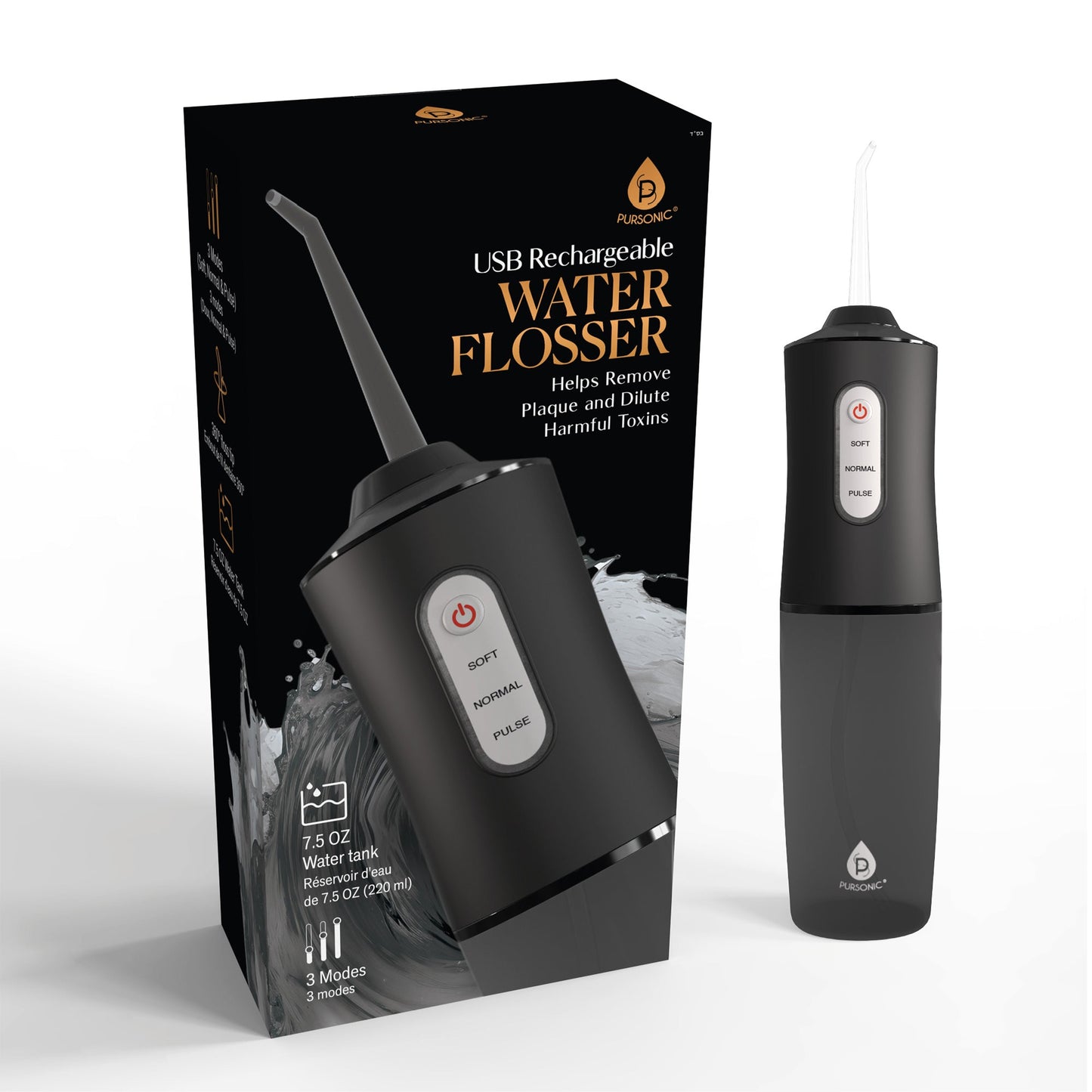 USB Rechargeable Water Flosser Helps Remove Plaque & Dilute Harmful Toxins