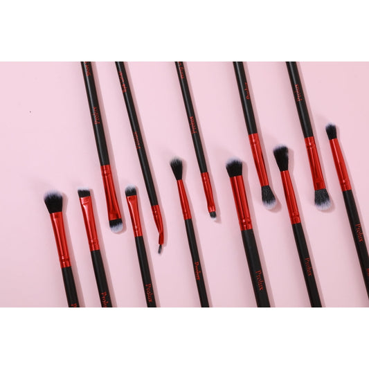 Deluxe Red Makeup Brush Set