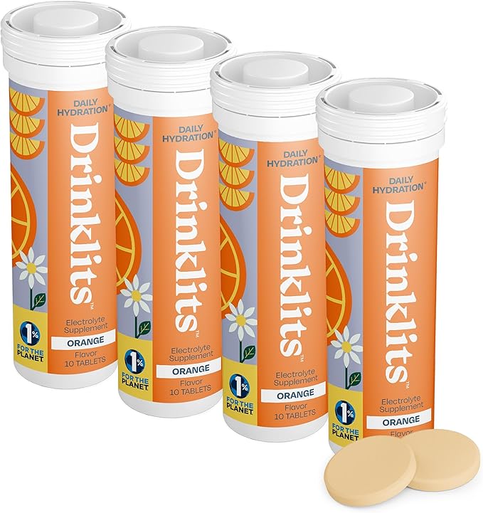 Orange Daily Hydration Tablets - 4 Tubes | 40 Servings