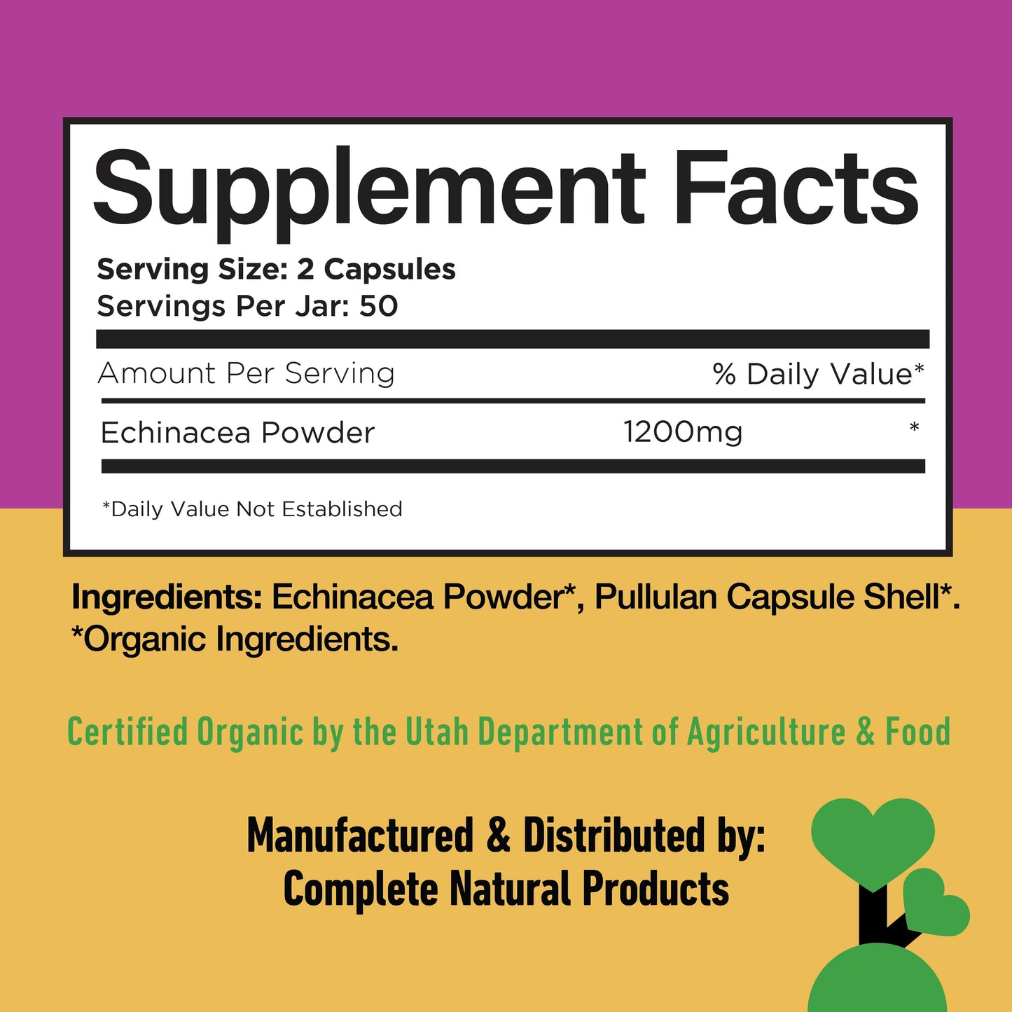 Cápsulas de equinácea orgánica