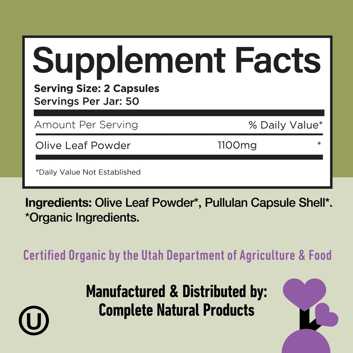Organic Olive Leaf Capsules