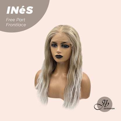 JBEXTENSION 22 Inches Peach Blonde Body Wave Pre-Cut Free Part Frontlae Glueless Wig INéS