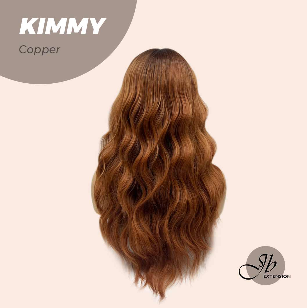JBEXTENSION 24 Inches Copper Body Wave With Bangs Wig KIMMY COPPER