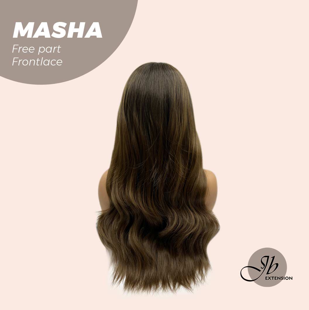JBEXTENSION 26 Inches Ombre Brown Wave Lace Front Wig.Pre Plucked 6*14 HD Transparent Lace Frontal Glueless Wig MASHA