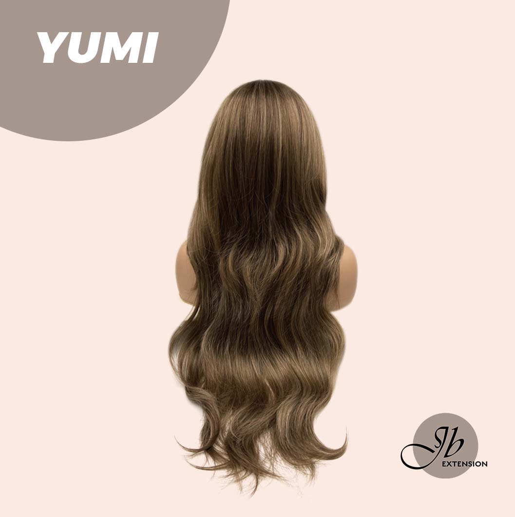 JBEXTENSION 30 Inches Long Light Brown With Highlight Wig With Bangs YUMI