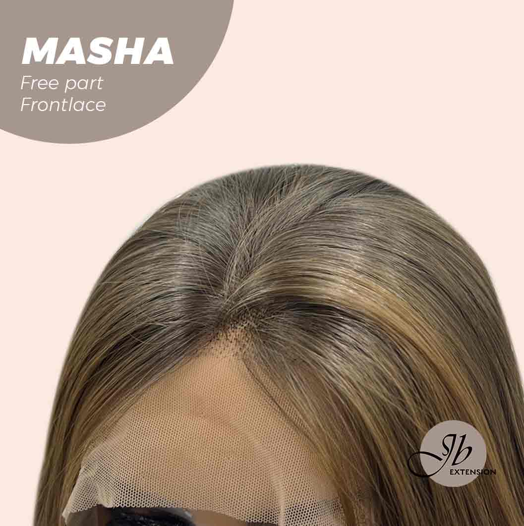 JBEXTENSION 26 Inches Ombre Brown Wave Lace Front Wig.Pre Plucked 6*14 HD Transparent Lace Frontal Glueless Wig MASHA