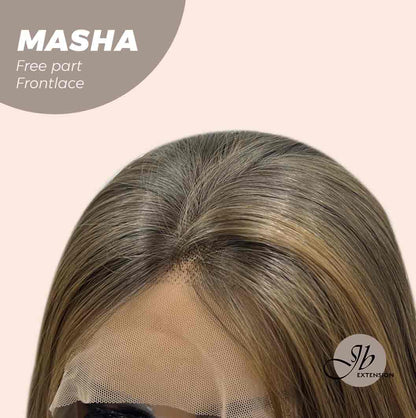 JBEXTENSION 26 Inches Ombre Brown Wave Lace Front Wig.Pre Plucked 6*14 HD Transparent Lace Frontal Glueless Wig MASHA