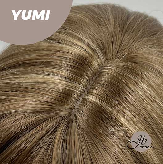 JBEXTENSION 30 Inches Long Light Brown With Highlight Wig With Bangs YUMI
