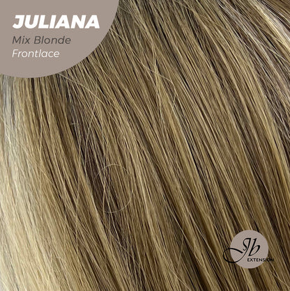JBEXTENSION 26 Inches Wolf Cut Brown With Blonde Highlight Frontlace Glueless Wig JULIANA MIX BLONDE