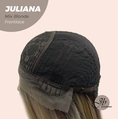 JBEXTENSION 26 Inches Wolf Cut Brown With Blonde Highlight Frontlace Glueless Wig JULIANA MIX BLONDE