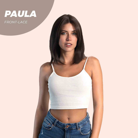 JBEXTENSION 12 Inches Bob Cut Cold Brown Straight Pre-Cut Frontlace Glueless Wig PAULA