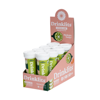 LEMON-LIME Electrolyte Tablets for Daily Hydration (8 Tubes, 80 Servings)