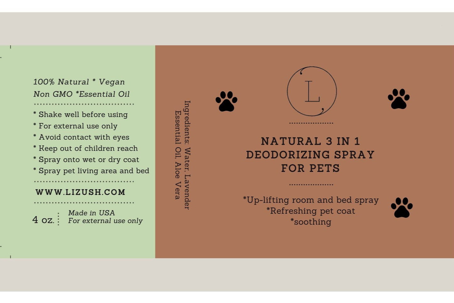 Natural Deodorizing spray for PETS