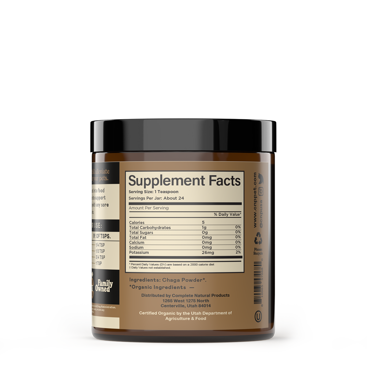 Organic Chaga Mushroom Powder for Dogs and Cats