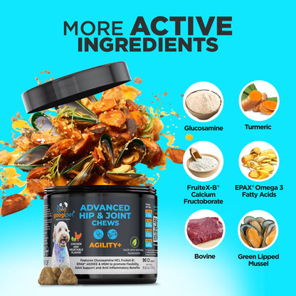 Agility+ Advanced - Masticables para cadera y articulaciones para perros
