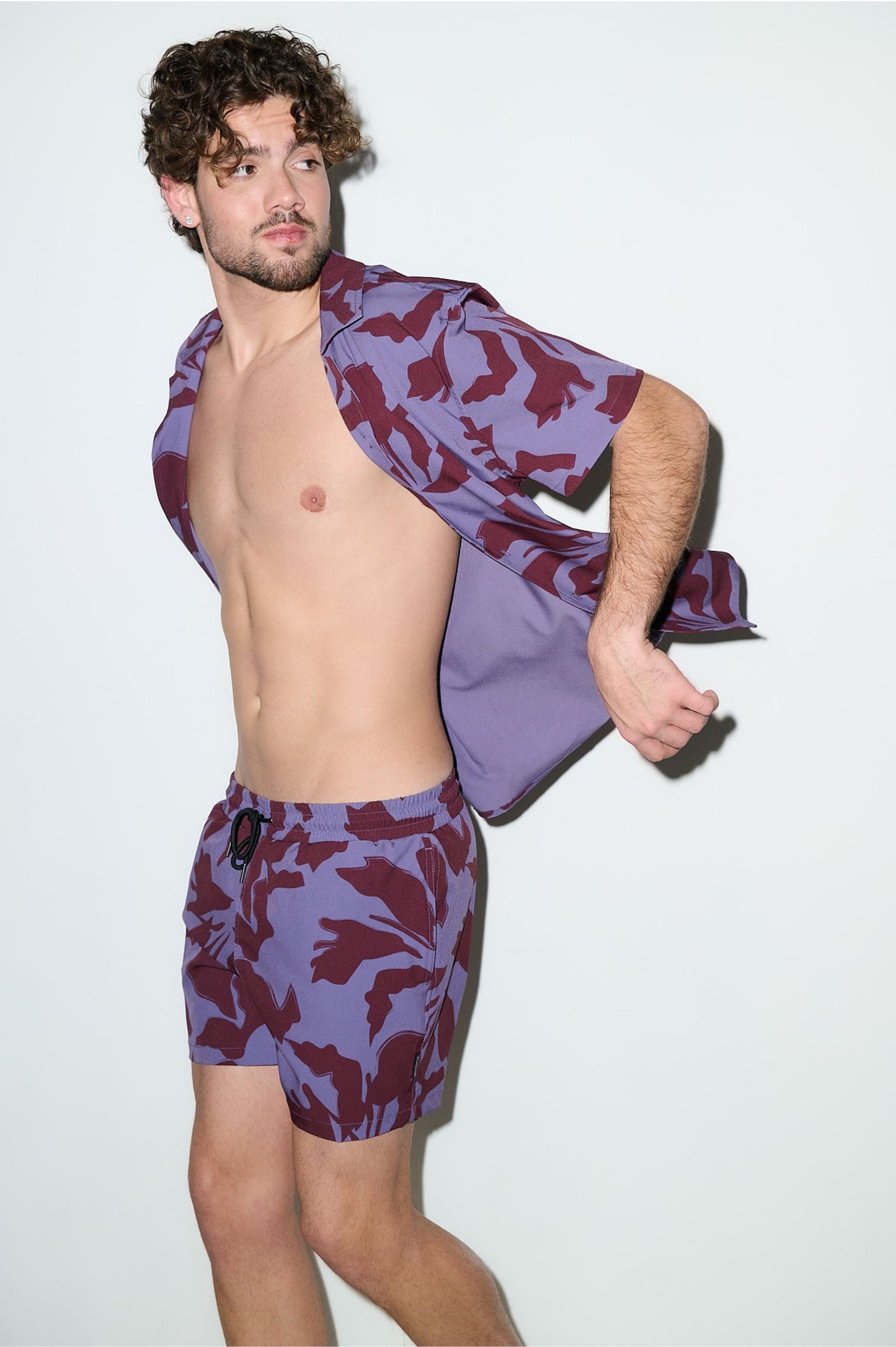 Saint Tropez Cabana Shirt – Burgundy Lilac
