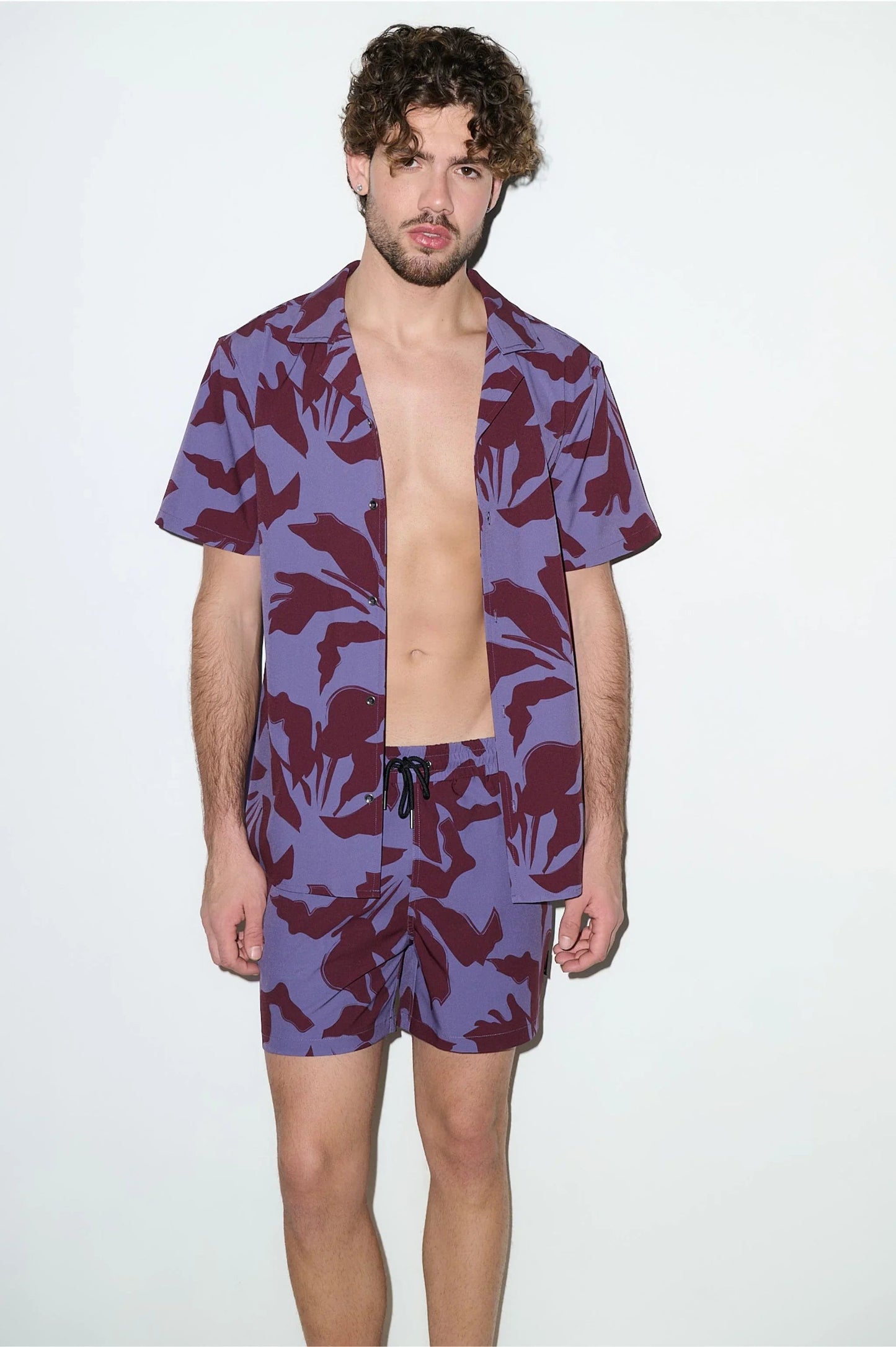 Saint Tropez Cabana Shirt – Burgundy Lilac
