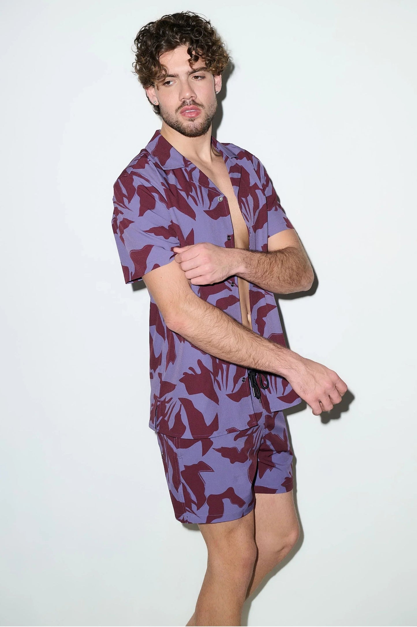 Saint Tropez Cabana Shirt – Burgundy Lilac