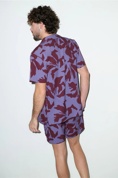 Saint Tropez Cabana Shirt – Burgundy Lilac