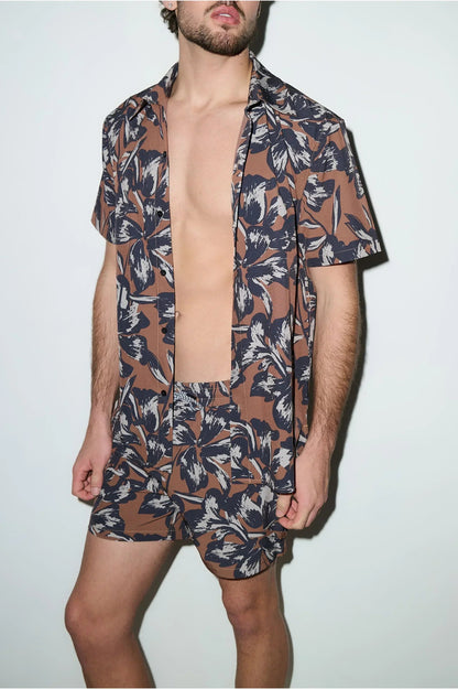 Chemise classique Todos Santos Fleur de tabac
