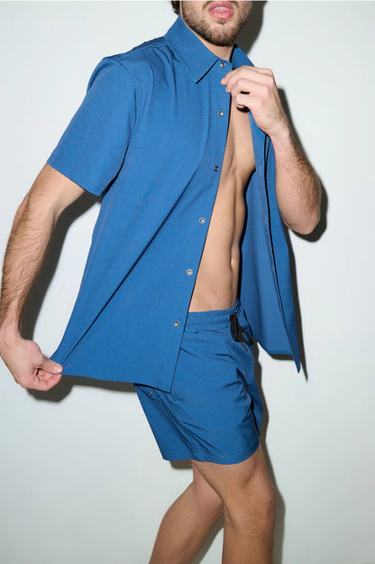 Todos Santos Classic Shirt – Petrol Blue