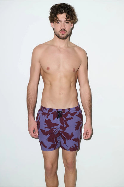 Tulum 5-Inch Swim Trunk – Burgundy Lilac