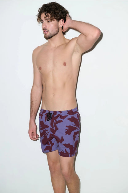 Tulum 5-Inch Swim Trunk – Burgundy Lilac