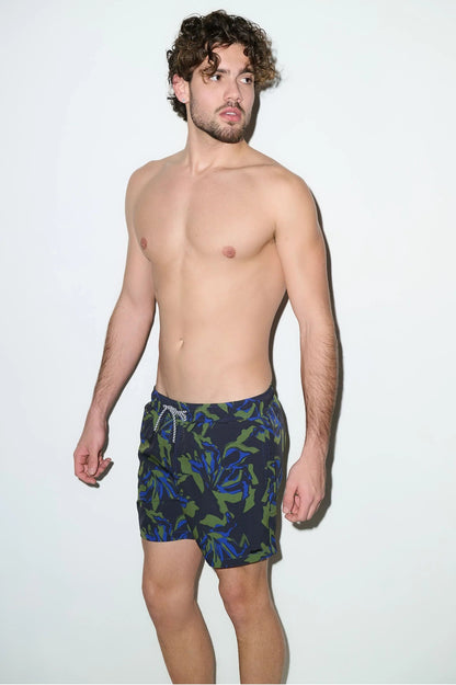 Tulum 5-Inch Swim Trunk – Green Botanical