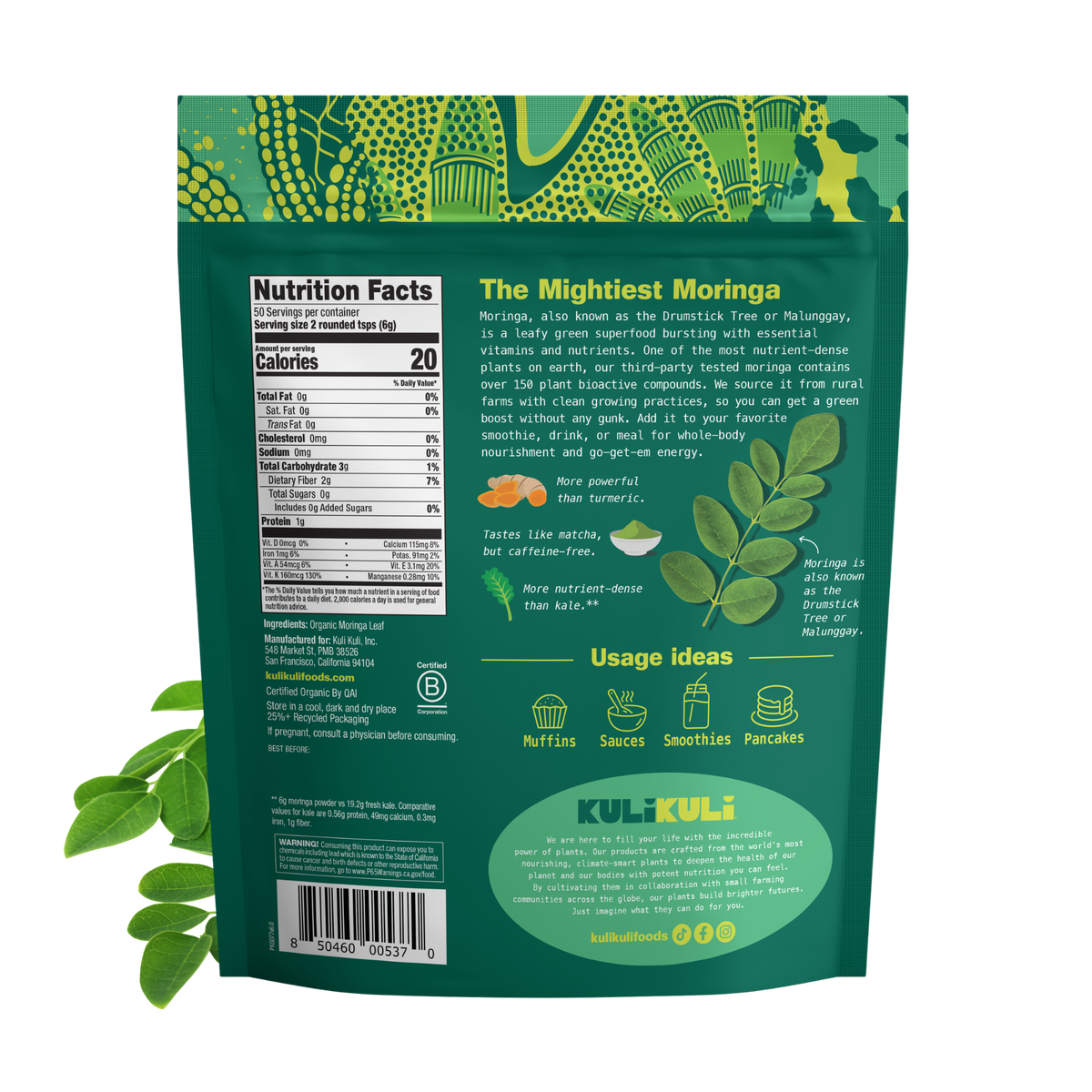 Pure Moringa Powder for Energy (Value Size)