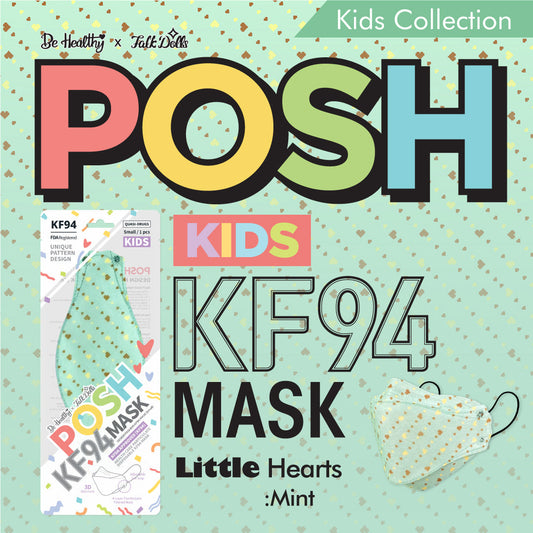 POSH KIDS KF94 Small Mask Little Hearts - Mint (KA10)