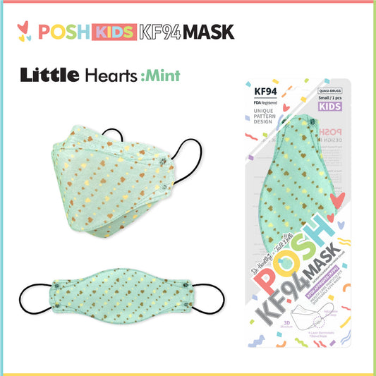 POSH KIDS KF94 Small Mask Little Hearts - Mint (KA10)