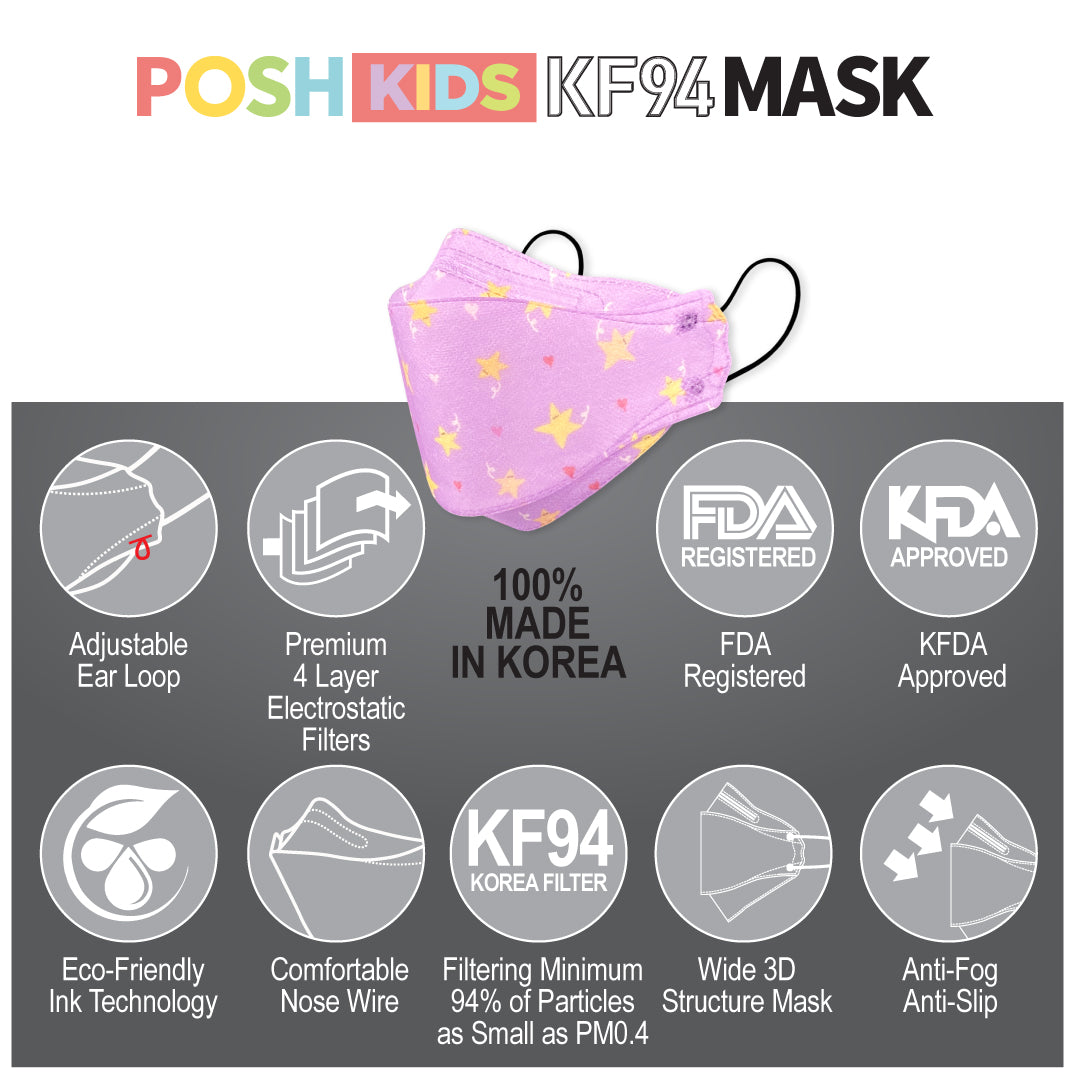 POSH KIDS KF94 Small Mask Little Stars - Purple (KA14)