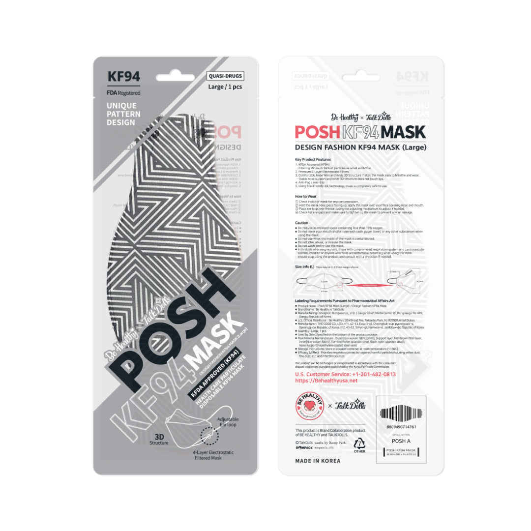 POSH KF94 Mask Rhythmic Movement Stripes (A10)