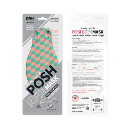 POSH KF94 Mask Bubble Gum and Cotton Candy Checkerboard (A08)