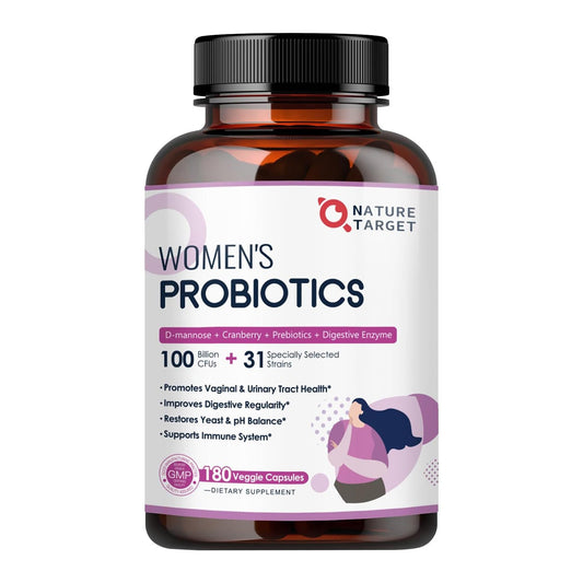Women's Probiotics for Gut Health, 100 Billion CFUs, 180 Veggie Capsules