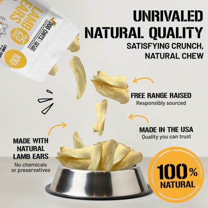 Lamb Ears for Dogs, Large - 25 Pack